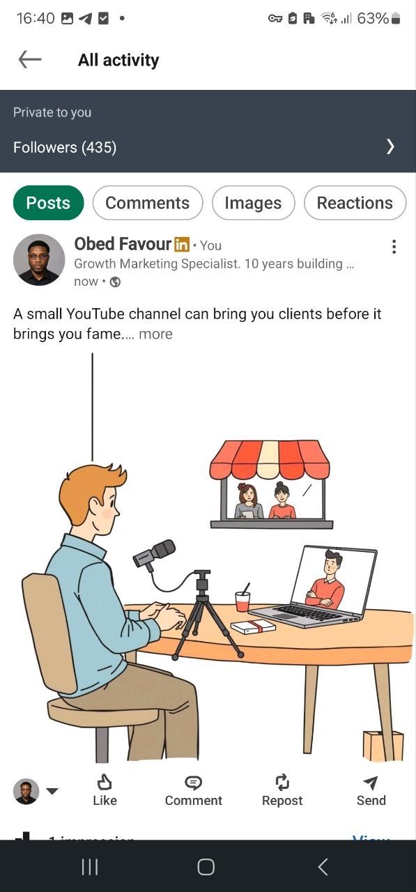 Live LinkedIn post published by the AI posting agent